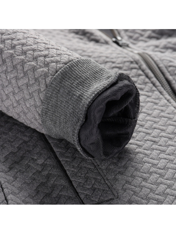 ALPINE PRO Otroška melirana jopica s kapuco ALPINE PRO LELO dk.true gray