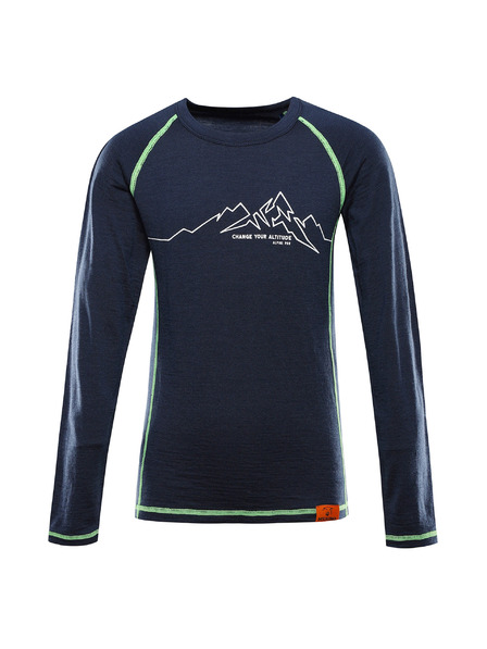 ALPINE PRO Otroška merino majica ALPINE PRO MERENO moonlit ocean varianta pa
