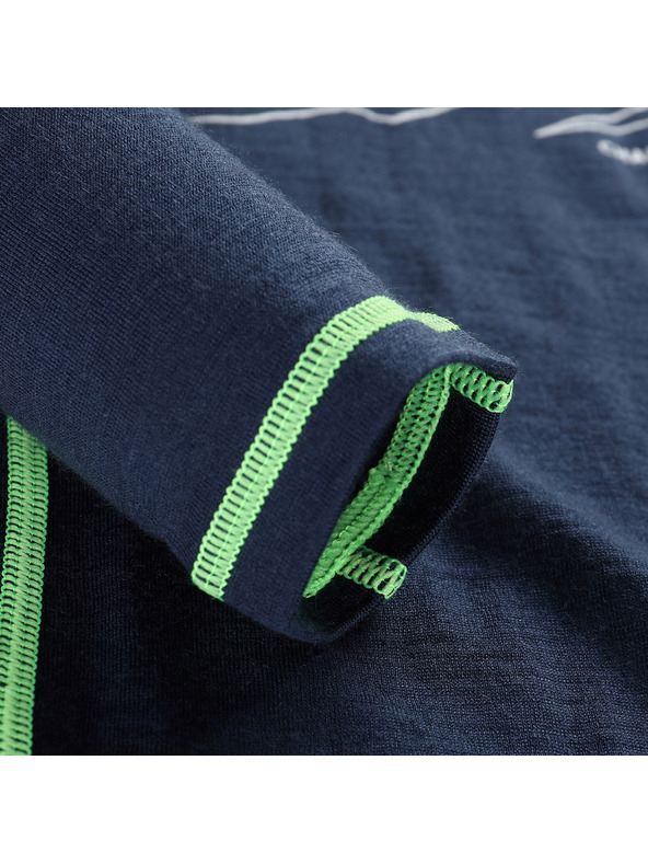 ALPINE PRO Otroška merino majica ALPINE PRO MERENO moonlit ocean varianta pa