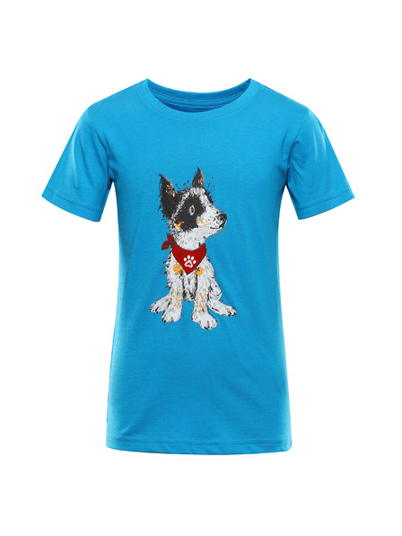 ALPINE PRO Otroška majica iz organske bombažne ALPINE PRO ECOMO 3 neon atomic blue varianta pb