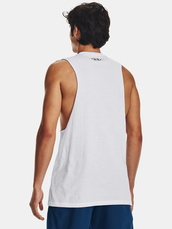 Under Armour Moška majica brez rokavov Under Armour UA LEFT CHEST CUT OFF TANK-WHT