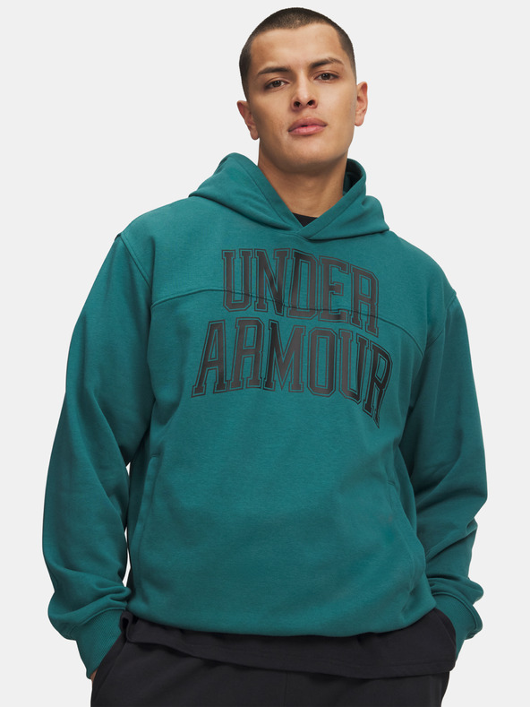 Under Armour Moški pulover  Under Armour UA Rival LW Graphic Hoodie-GRN