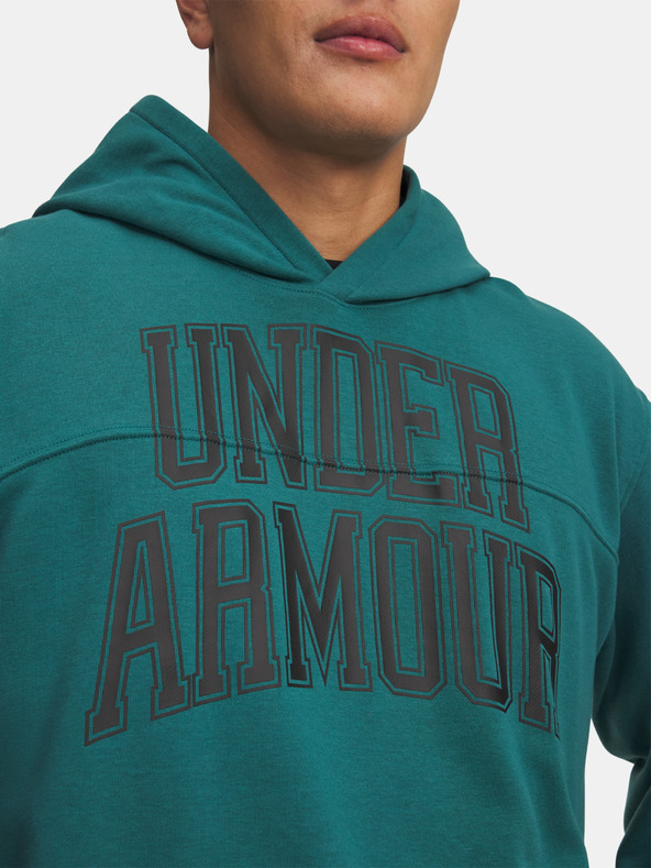Under Armour Moški pulover  Under Armour UA Rival LW Graphic Hoodie-GRN