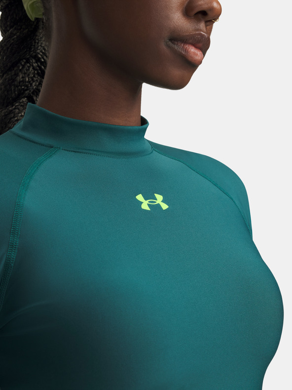 Under Armour Ženska majica Under Armour HeatGear Crop Mock LS-GRN