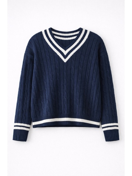 GAP Bombažni pulover z V-izrezom GAP