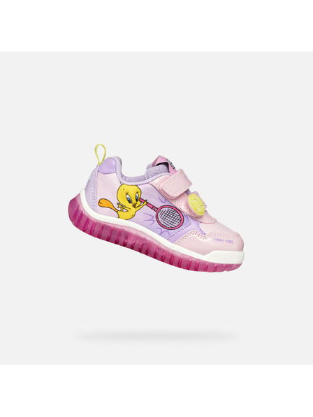 Geox Rožnati deklinski svetleči čevlji Geox Lightyloo