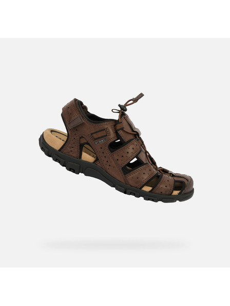 Geox Temno rjavi moški sandali Geox Omo Sandal Strada