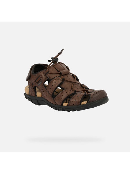 Geox Temno rjavi moški sandali Geox Omo Sandal Strada