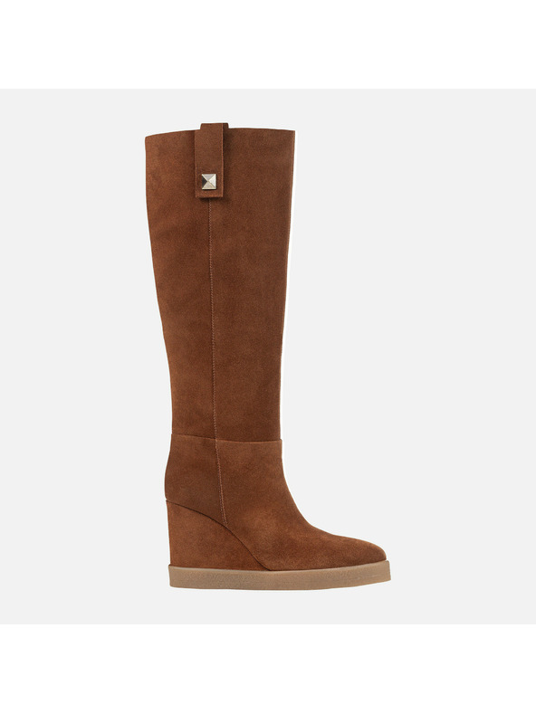 Geox Rjavi ženski škornji Geox Wedge