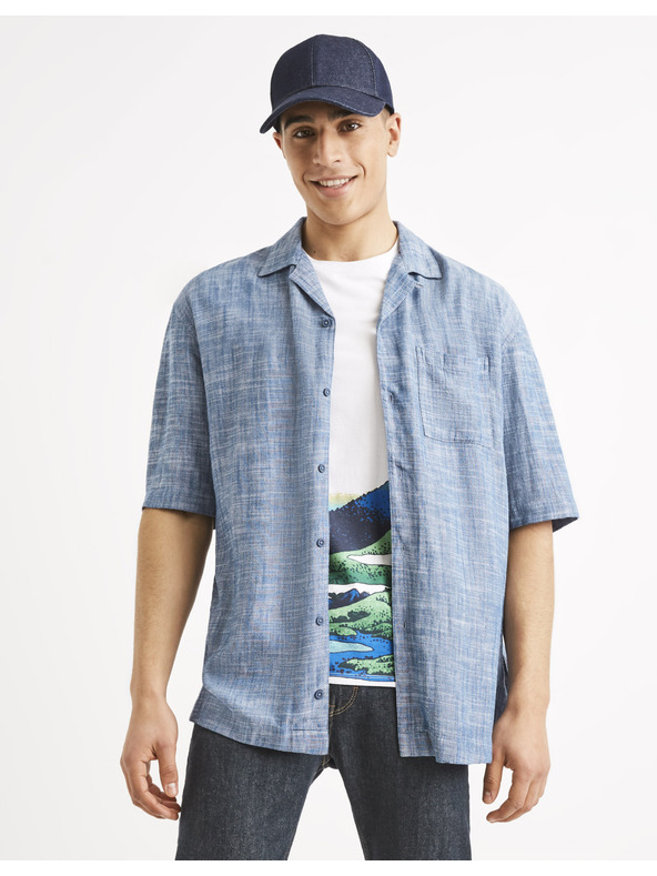 Celio Modra moška črtasta majica Celio Tallinn