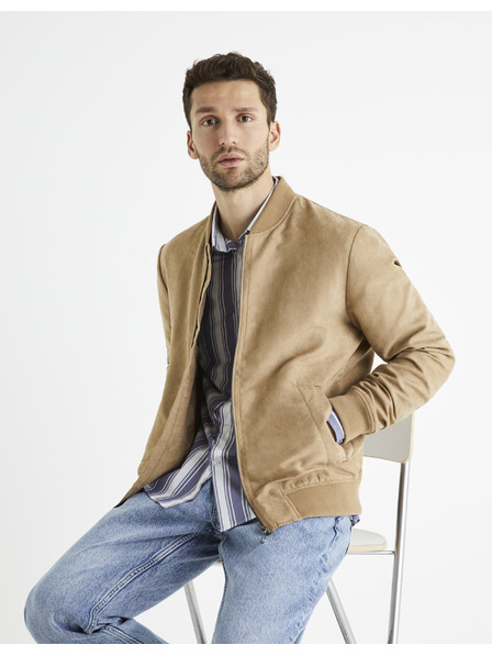 Celio Svetlo rjava moška bombera iz semiša Celio Budain