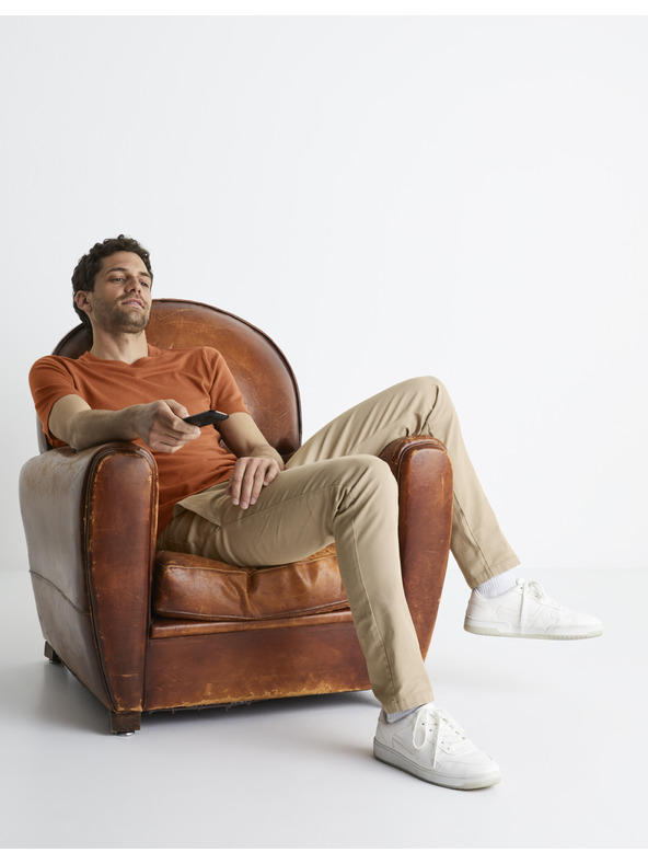 Celio Rjava moška osnovna majica Celio Be1stee