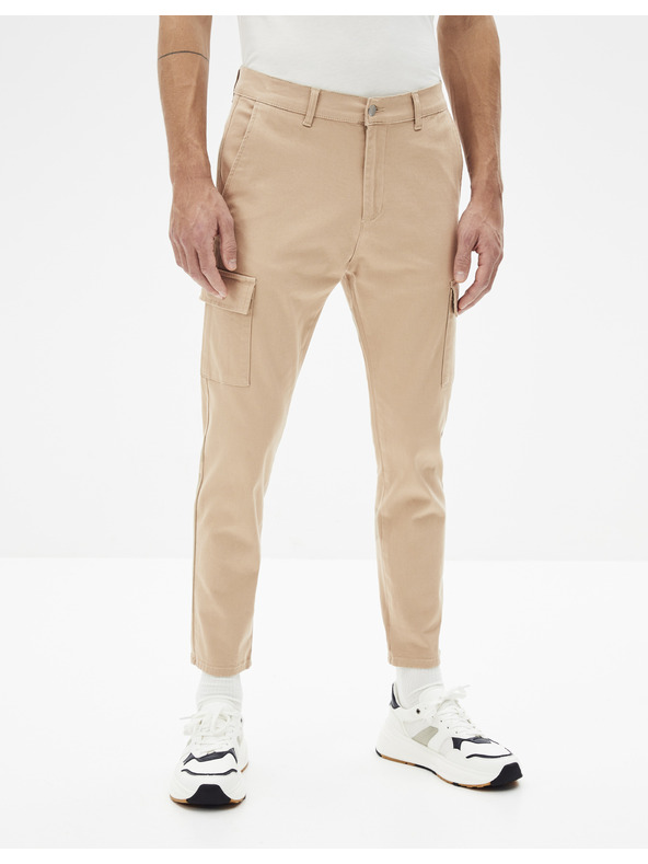 Celio bež moške hlače z žepi Celio Cargo Ronar