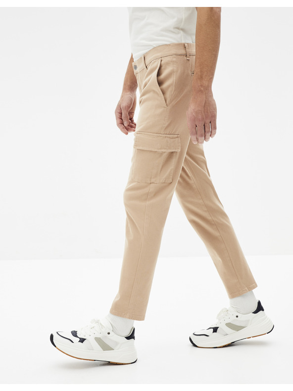 Celio bež moške hlače z žepi Celio Cargo Ronar