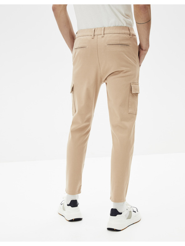 Celio bež moške hlače z žepi Celio Cargo Ronar