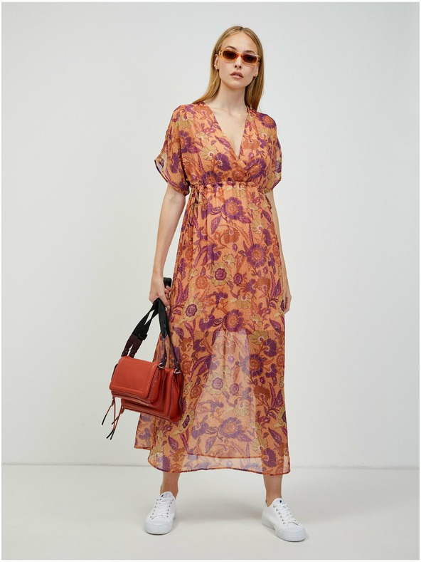 Orsay Oranžna cvetlična maksi obleka ORSAY