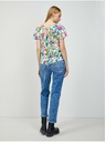 Orsay Zeleno-bela cvetlična bluza z zavezovanjem na hrbtu ORSAY
