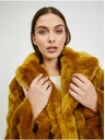 Orsay Gorčično rumen ženski plašč iz umetnega krzna ORSAY