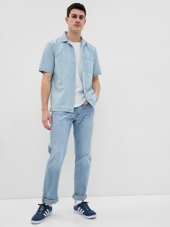 GAP Chambray srajca s kratkimi rokavi GAP