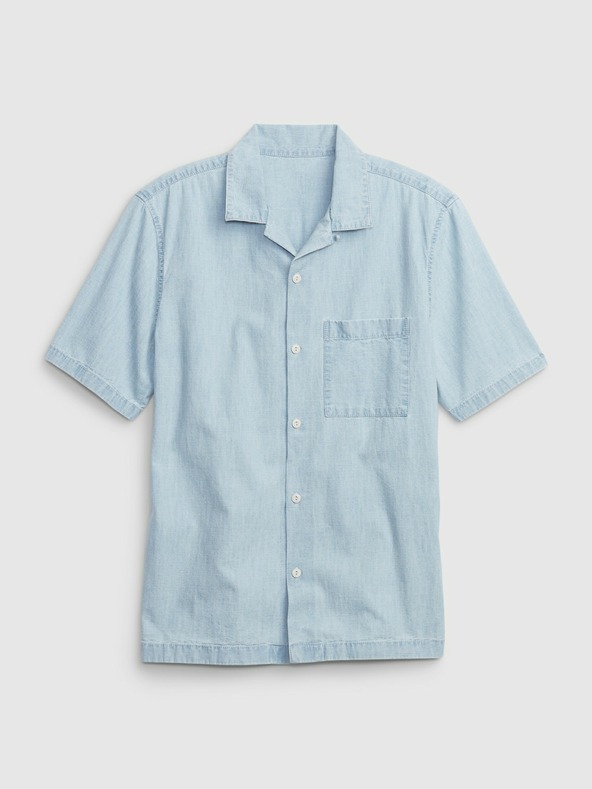 GAP Chambray srajca s kratkimi rokavi GAP