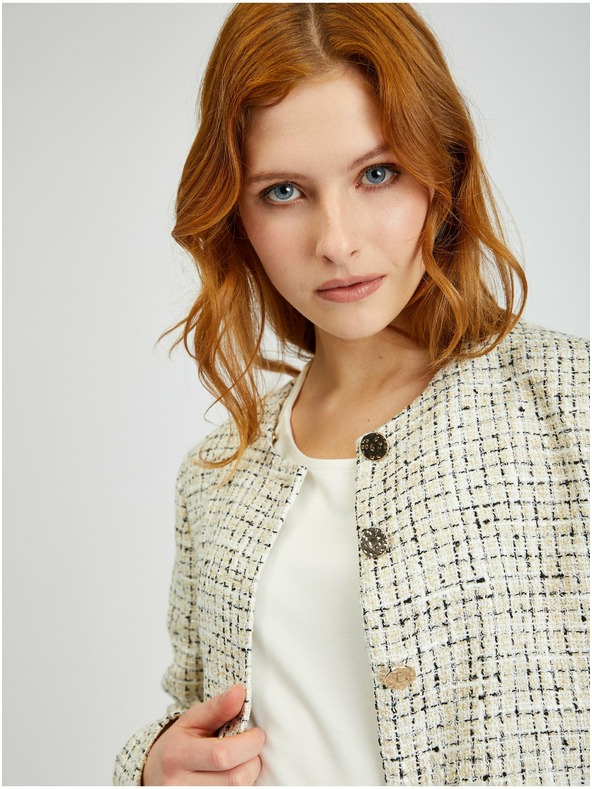 Orsay Krem ženski vzorčast suknjič ORSAY