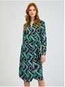 Orsay Zeleno-črna ženska vzorčasta ovita obleka ORSAY