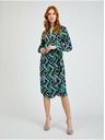 Orsay Zeleno-črna ženska vzorčasta ovita obleka ORSAY