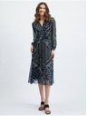 Orsay Temno modra ženska vzorčasta midi obleka ORSAY