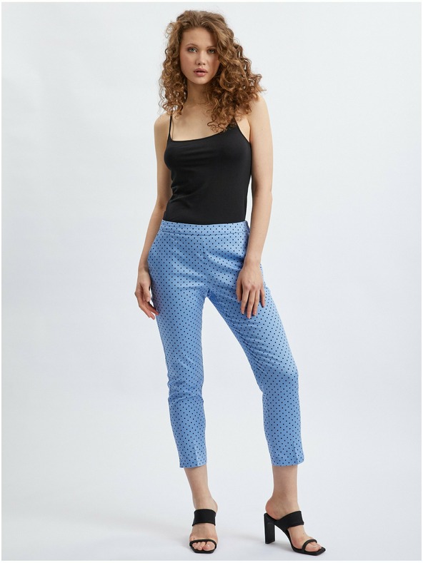 Orsay Modre ženske tričetrtinske pikčaste hlače ORSAY