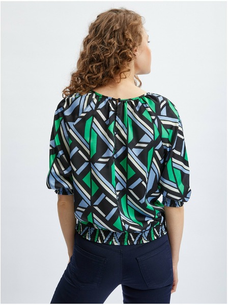 Orsay Črno-zelena ženska vzorčasta bluza ORSAY
