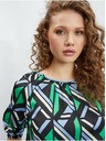 Orsay Črno-zelena ženska vzorčasta bluza ORSAY