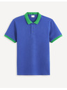 Celio Modra moška polo majica Celio Decabestan