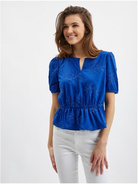 Orsay Modra ženska cvetlična bluza ORSAY
