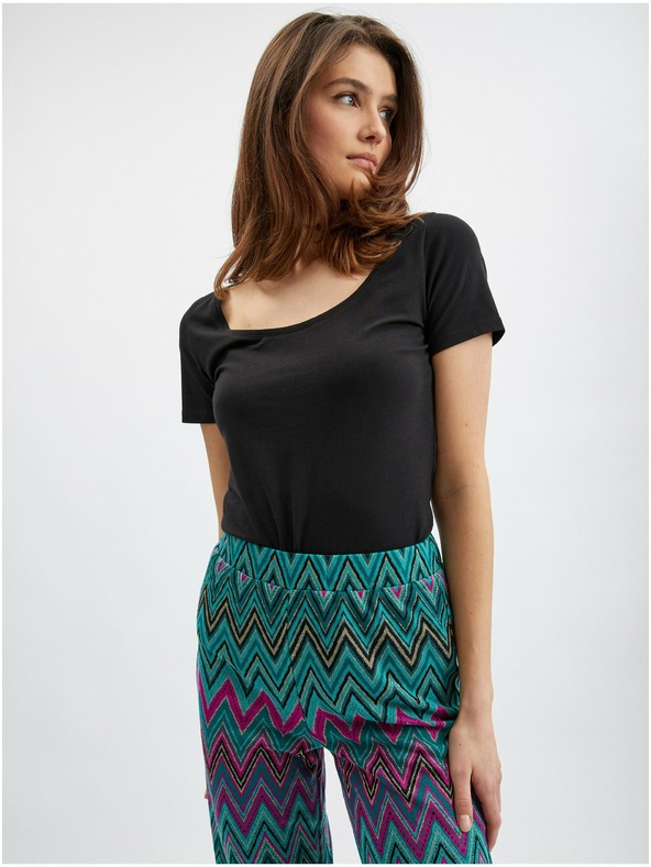 Orsay Rožnato-zelene ženske vzorčaste hlače ORSAY