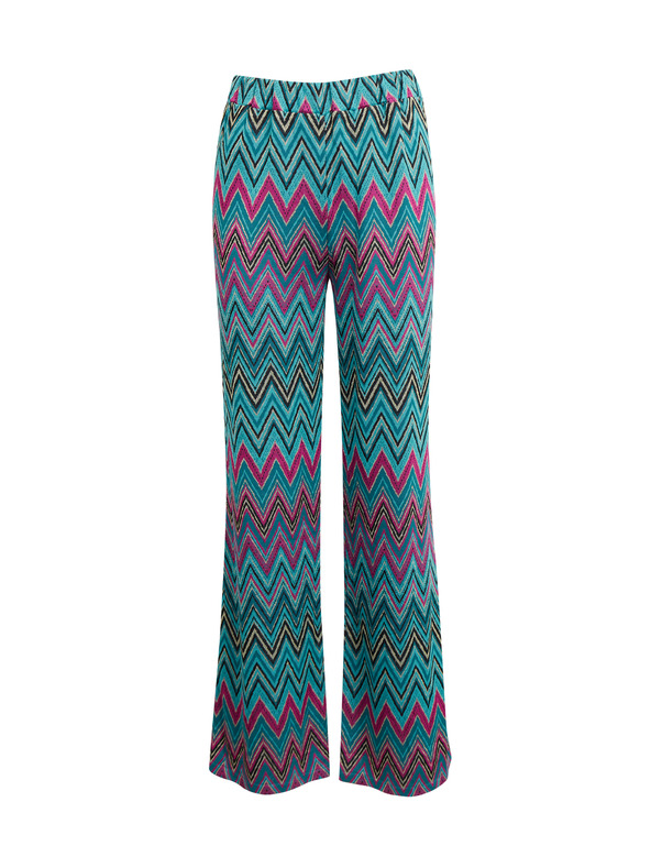 Orsay Rožnato-zelene ženske vzorčaste hlače ORSAY