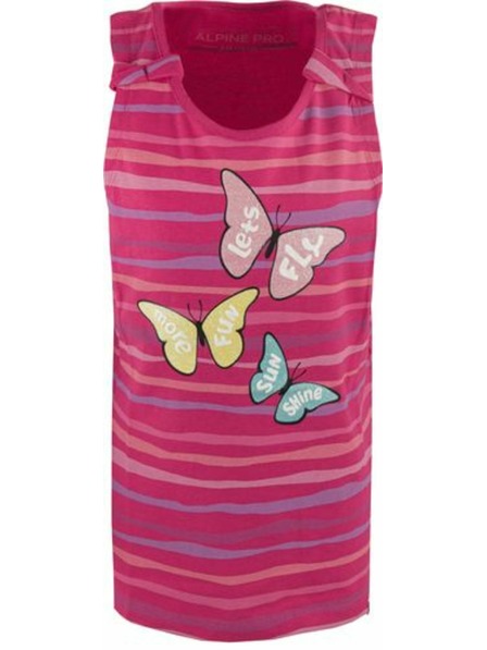 ALPINE PRO Temno rožnata dekliška majica z vzorcem ALPINE PRO Holso