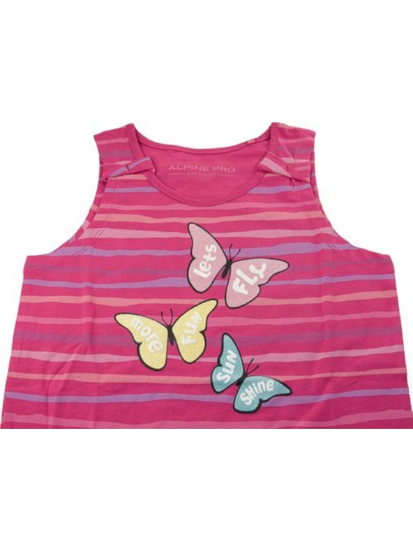 ALPINE PRO Temno rožnata dekliška majica z vzorcem ALPINE PRO Holso