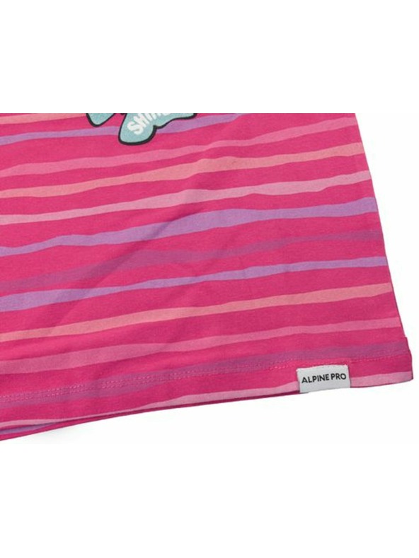 ALPINE PRO Temno rožnata dekliška majica z vzorcem ALPINE PRO Holso
