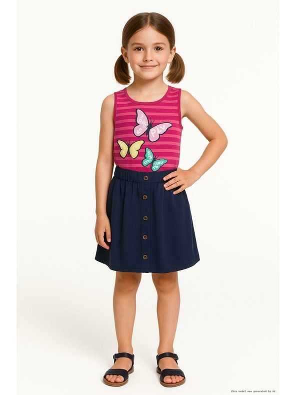 ALPINE PRO Temno rožnata dekliška majica z vzorcem ALPINE PRO Holso