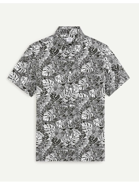 Celio Bela in črna moška srajca z vzorcem Celio Daprinti