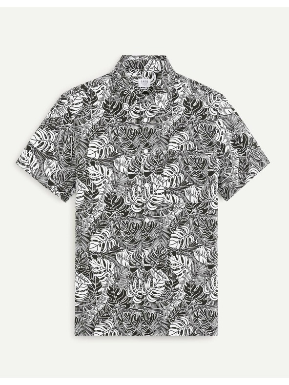 Celio Bela in črna moška srajca z vzorcem Celio Daprinti