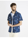 Celio Temno modra moška vzorčasta srajca Celio Daprinti