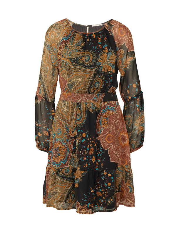 Orsay Črno-rjava ženska vzorčasta obleka ORSAY