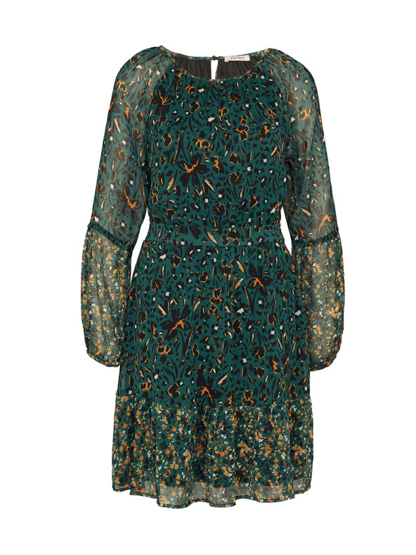 Orsay Petrolejsko zelena ženska vzorčasta obleka ORSAY