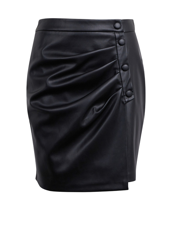 Orsay Črno žensko krilo iz umetnega usnja ORSAY