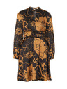 Orsay Rjavo-črna ženska cvetlična satenasta obleka ORSAY