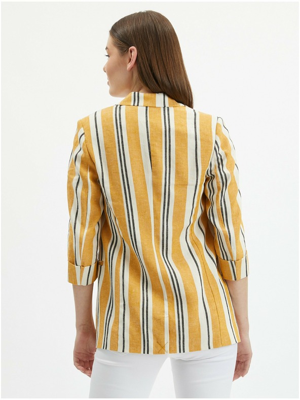 Orsay Oranžna ženska črtasta lanena jopica ORSAY