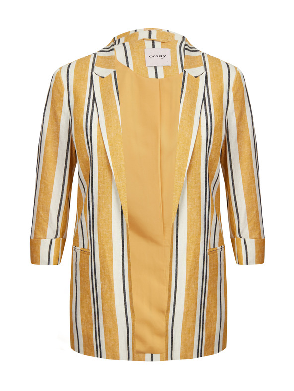 Orsay Oranžna ženska črtasta lanena jopica ORSAY
