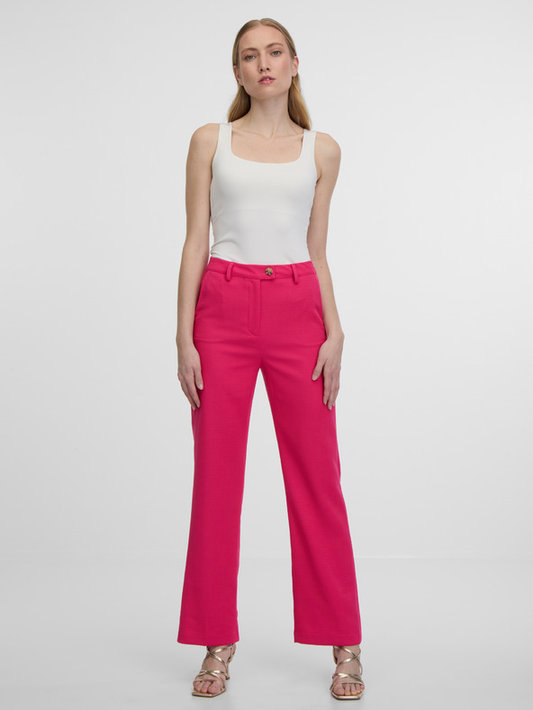 Orsay Temno rožnate ženske flared fit hlače ORSAY