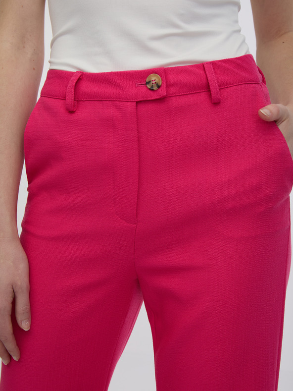 Orsay Temno rožnate ženske flared fit hlače ORSAY